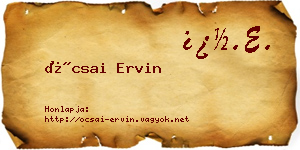 Ócsai Ervin névjegykártya